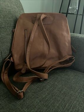 Brown Leather Women's Backpack - Versatile Everyday Carry